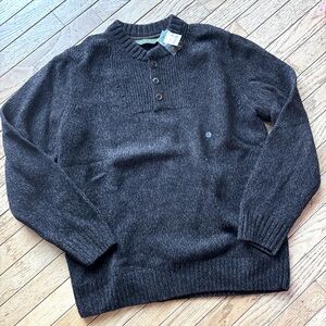 NEW Men’s Eddie Bauer Chocolate Brown Wool Rag Sweater Large